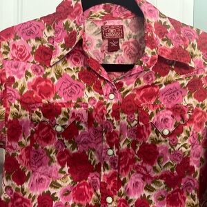 Lucky Brand Pink & Red Floral Button-Front Shirt